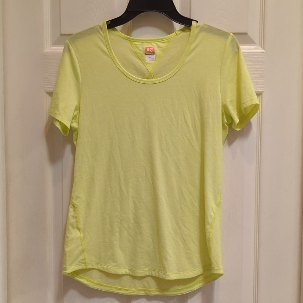 Lucy lucytech Women's Short Sleeve Performance Shirt Yellow Size Med